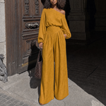 Load image into Gallery viewer, Asymmetrical One-Shoulder Trouser Set