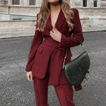 Load image into Gallery viewer, Spring Autumn Blazer and Straight-Leg Pants Set