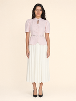Load image into Gallery viewer, Tweed Puff Sleeve Button Blouse