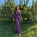 Load image into Gallery viewer, Asymmetrical One-Shoulder Trouser Set