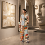 Load image into Gallery viewer, Abstract Print Tailored Trouser Set