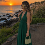 Load image into Gallery viewer, Flowing Deep V Neck Maxi Dress