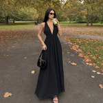 Load image into Gallery viewer, Flowing Deep V Neck Maxi Dress