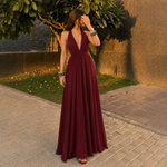 Load image into Gallery viewer, Flowing Deep V Neck Maxi Dress
