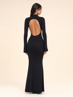 Load image into Gallery viewer, Long-Sleeve Backless Mermaid Maxi Dress