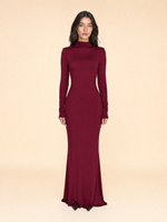 Load image into Gallery viewer, Turtleneck Long-Sleeve Backless Maxi Dress