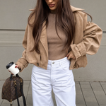 Load image into Gallery viewer, Autumn Retro Suede Lapel Jacket with Button Closure