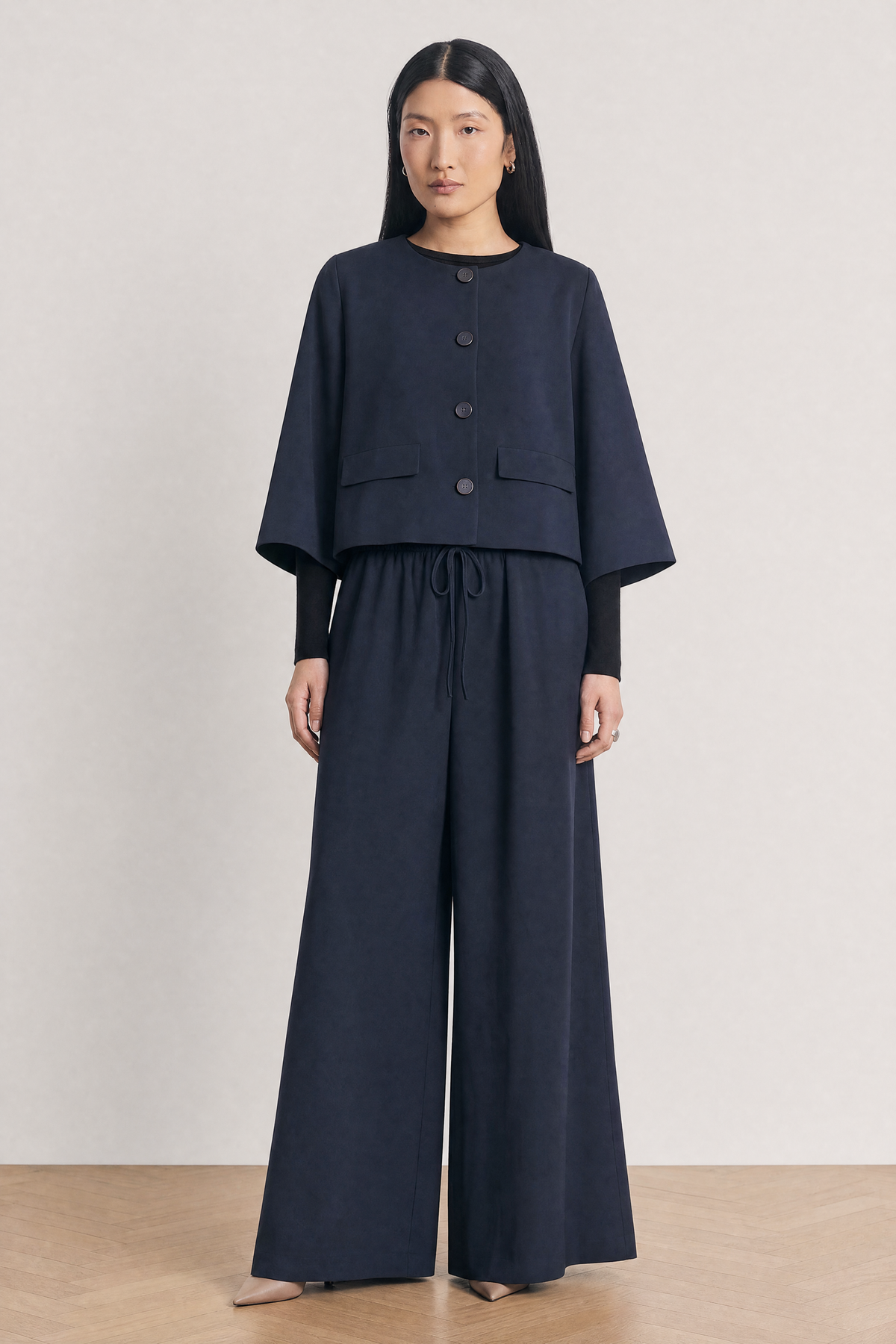 Capri Co-ord in Navy - studio view 1