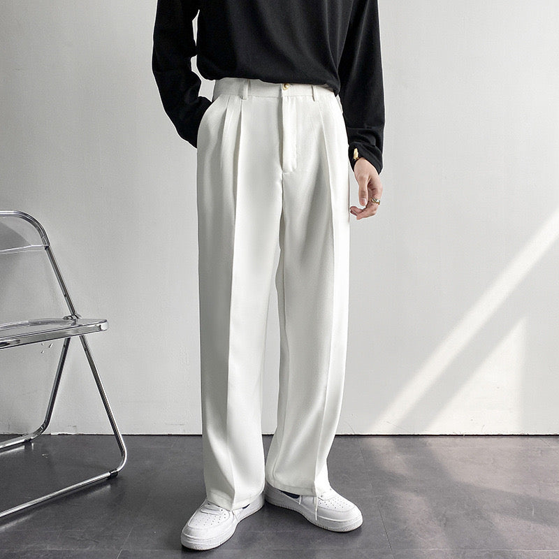 Merino Wool Pleated Trousers