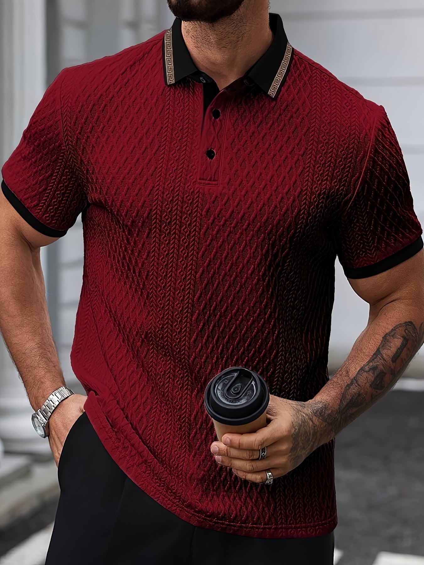 Colorblock Jacquard Polo