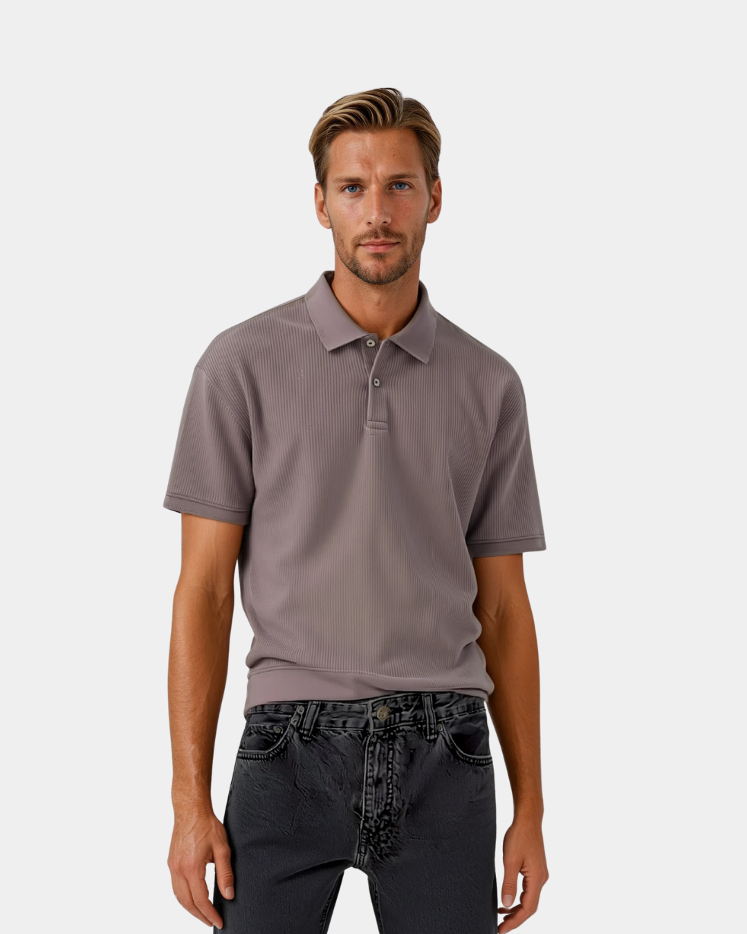 Elite Ribbed Knit Polo Shirt