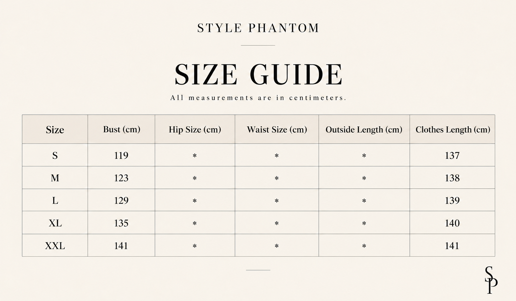 Size Chart