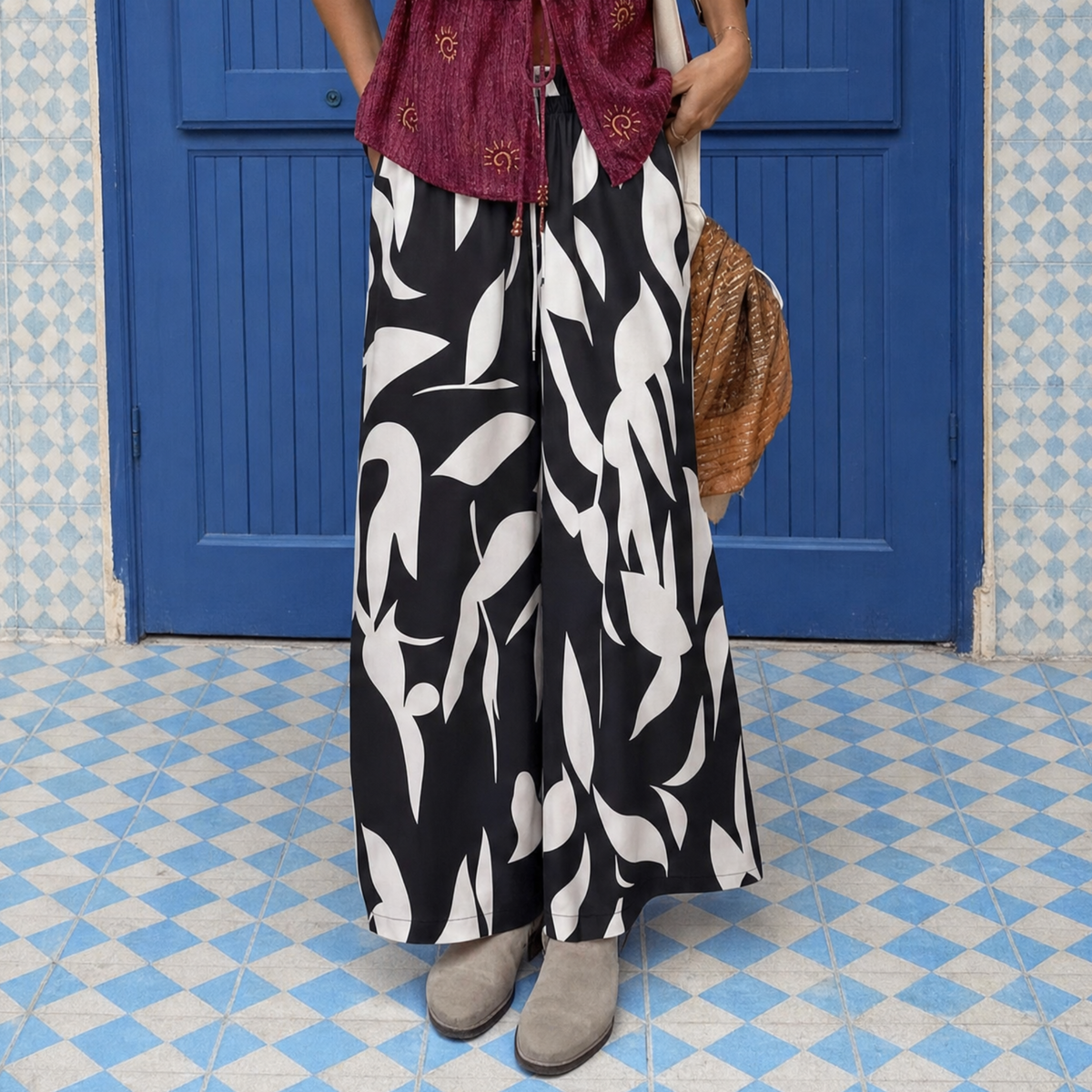 Casual wide leg skirt