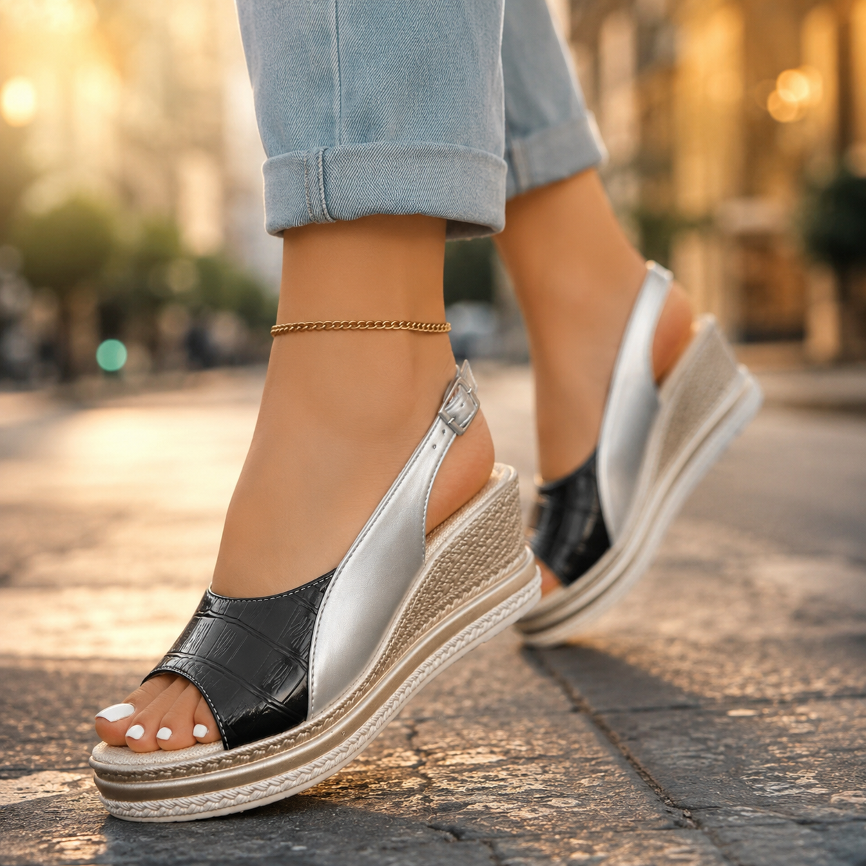 Women's Orthopedic Slingback Wedge Sandals
