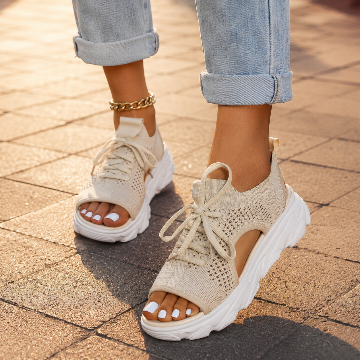 Women's Comfortable Supportive Lace Up Sandals