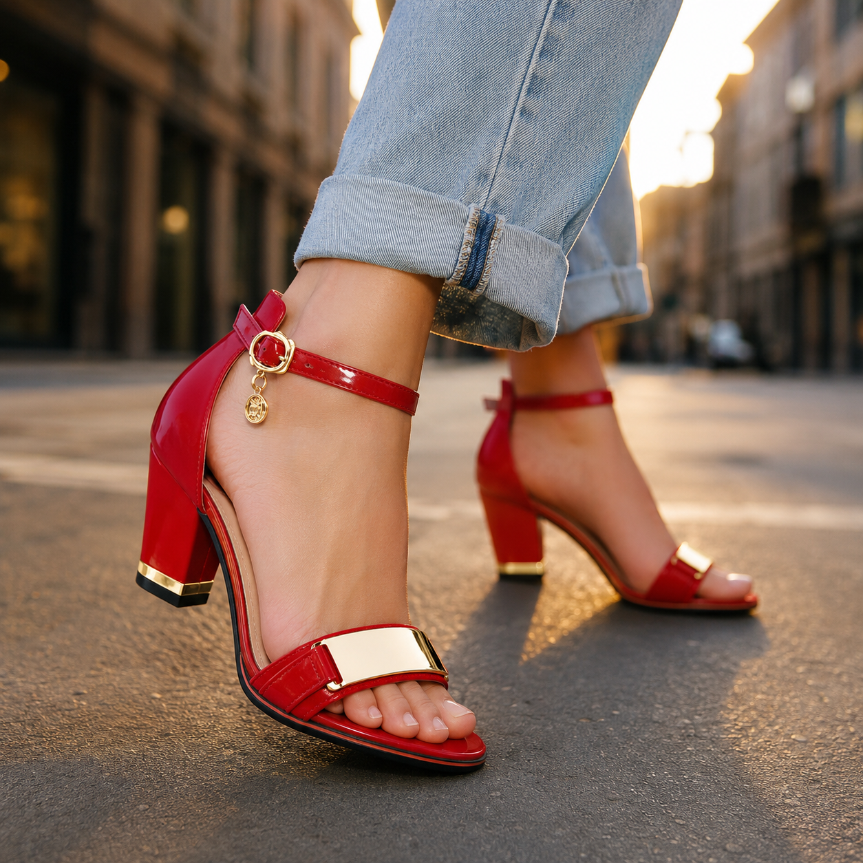 Women's Open Toe Block Heels