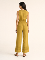 Load image into Gallery viewer, Chiffon Pleated Jumpsuit with Cutout Chest Detailing
