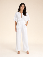 Load image into Gallery viewer, Flora V-neck Summer Linen Jumpsuit
