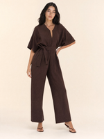Load image into Gallery viewer, Flora V-neck Summer Linen Jumpsuit
