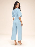 Load image into Gallery viewer, Flora V-neck Summer Linen Jumpsuit
