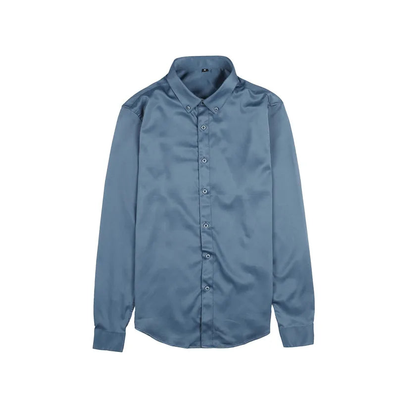Slim Fit Long-Sleeve Tuxedo Shirt
