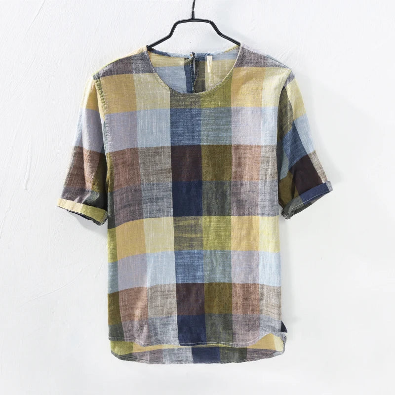 Women's Short Sleeve Plaid Shirt