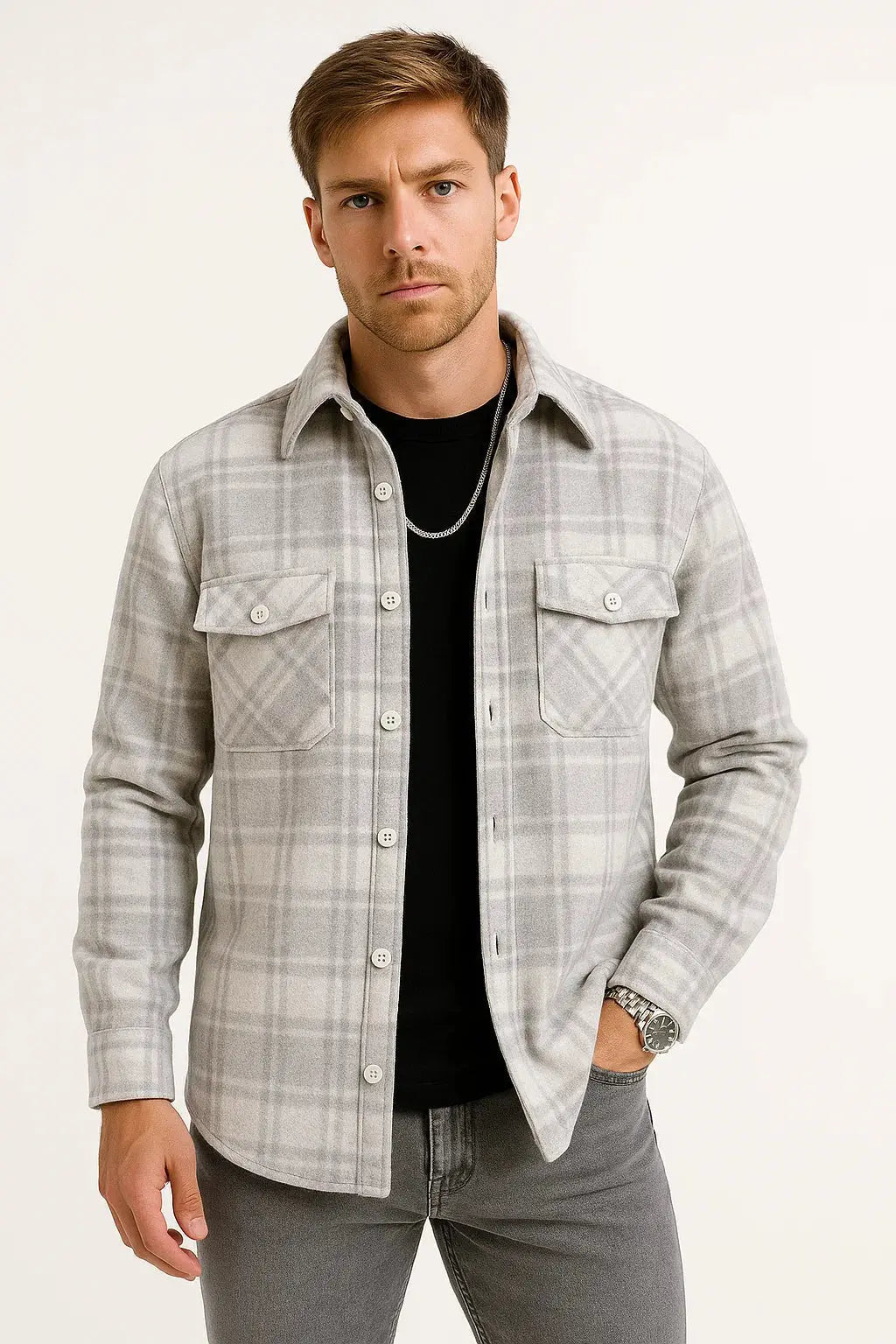 Men's Checkered Cotton-Polyester Shirt Elite