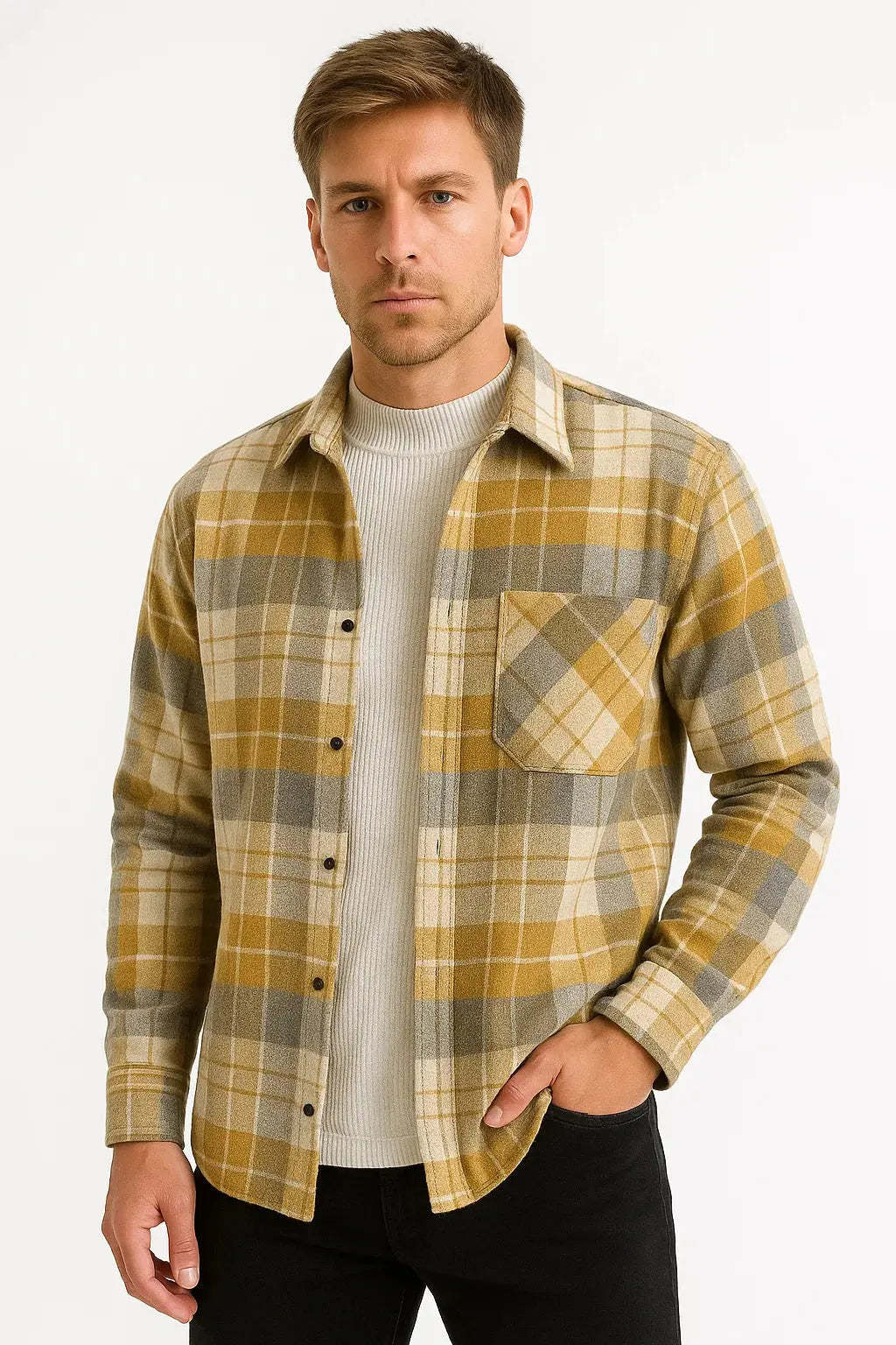 Men's Checkered Cotton-Polyester Shirt Elite