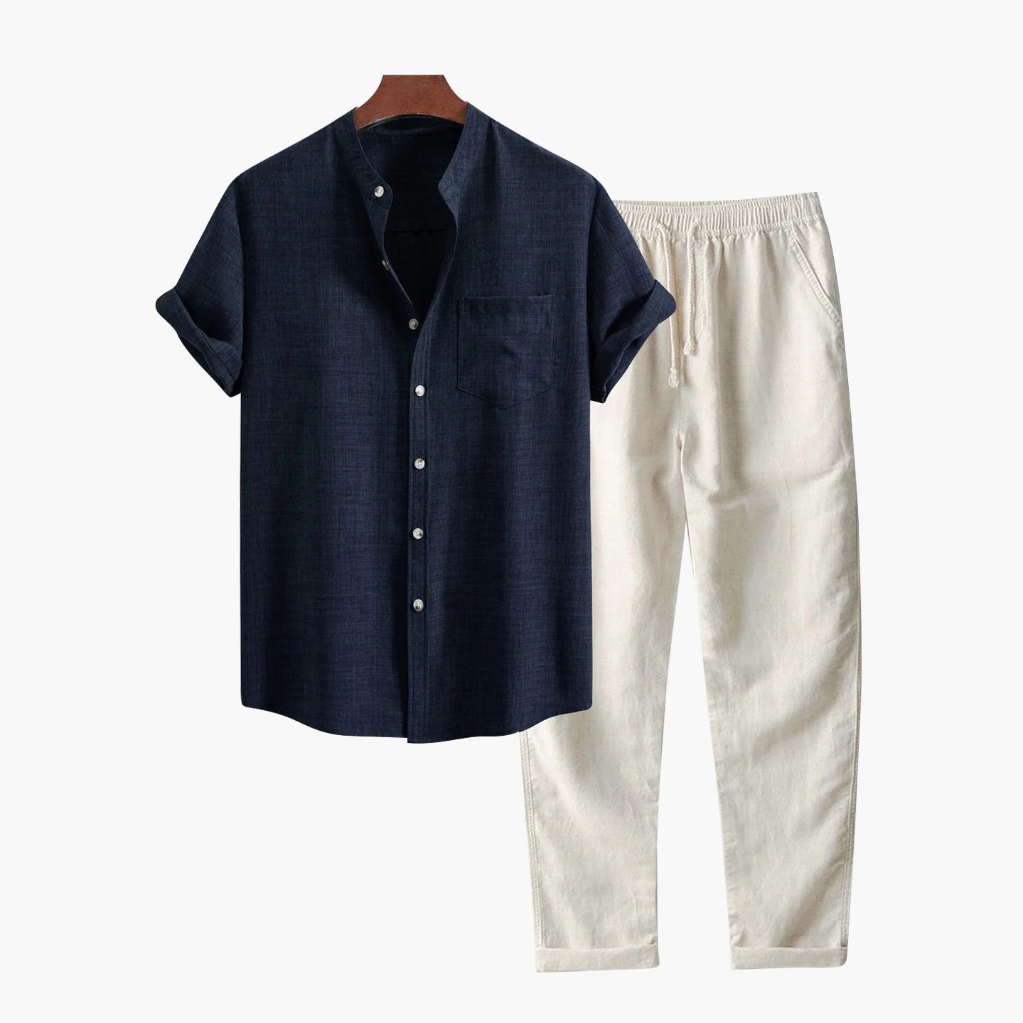 Linen Travel Shirt And Trousers Set