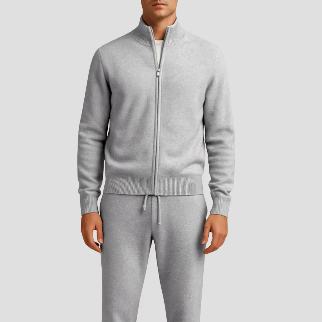 Harrington Oxford | Men's Casual Set Merino Wool Zipper Jacket and Pants