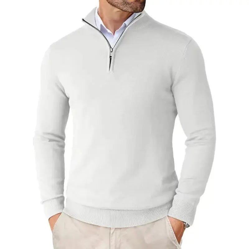 Cashmere Blend Half Zip Sweate