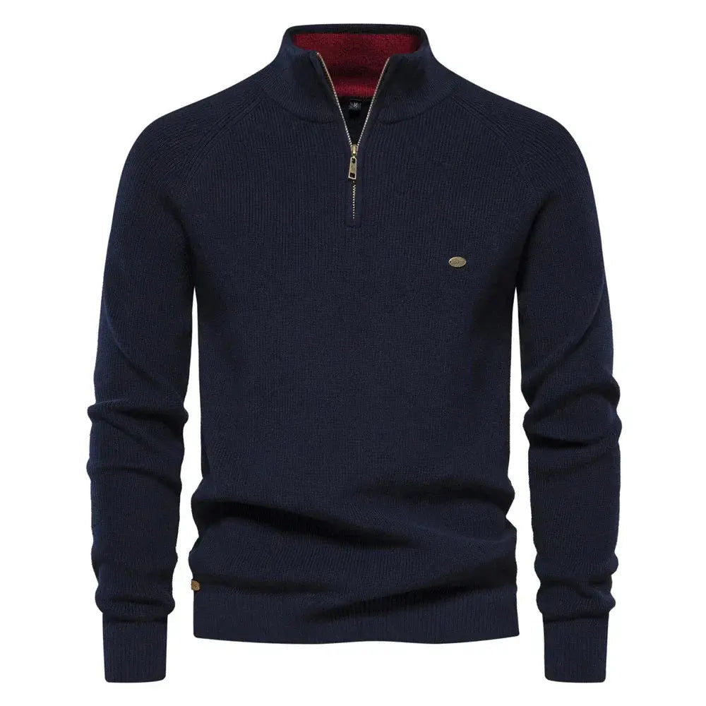 Wool Blend Half Zip Jumper