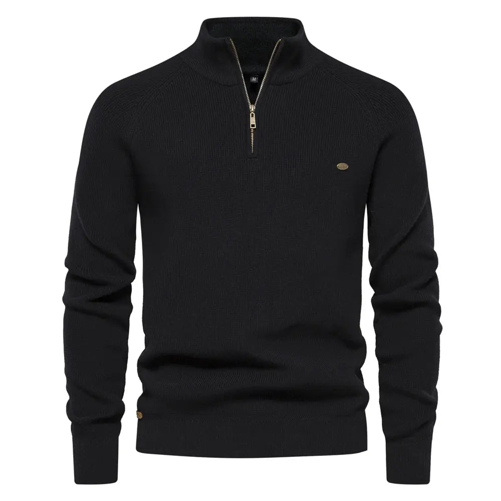 Wool Blend Half Zip Jumper