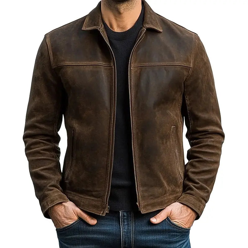 Harrington Oxford | Men's Classic Zipper Leather Jacket