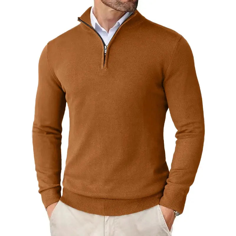 Merino Wool Quarter Zip Sweater