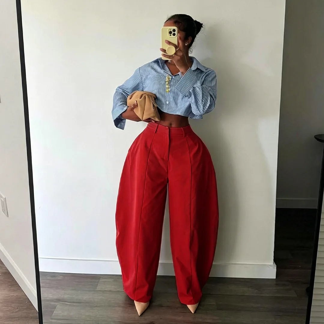 Women's Barrel Leg Trousers