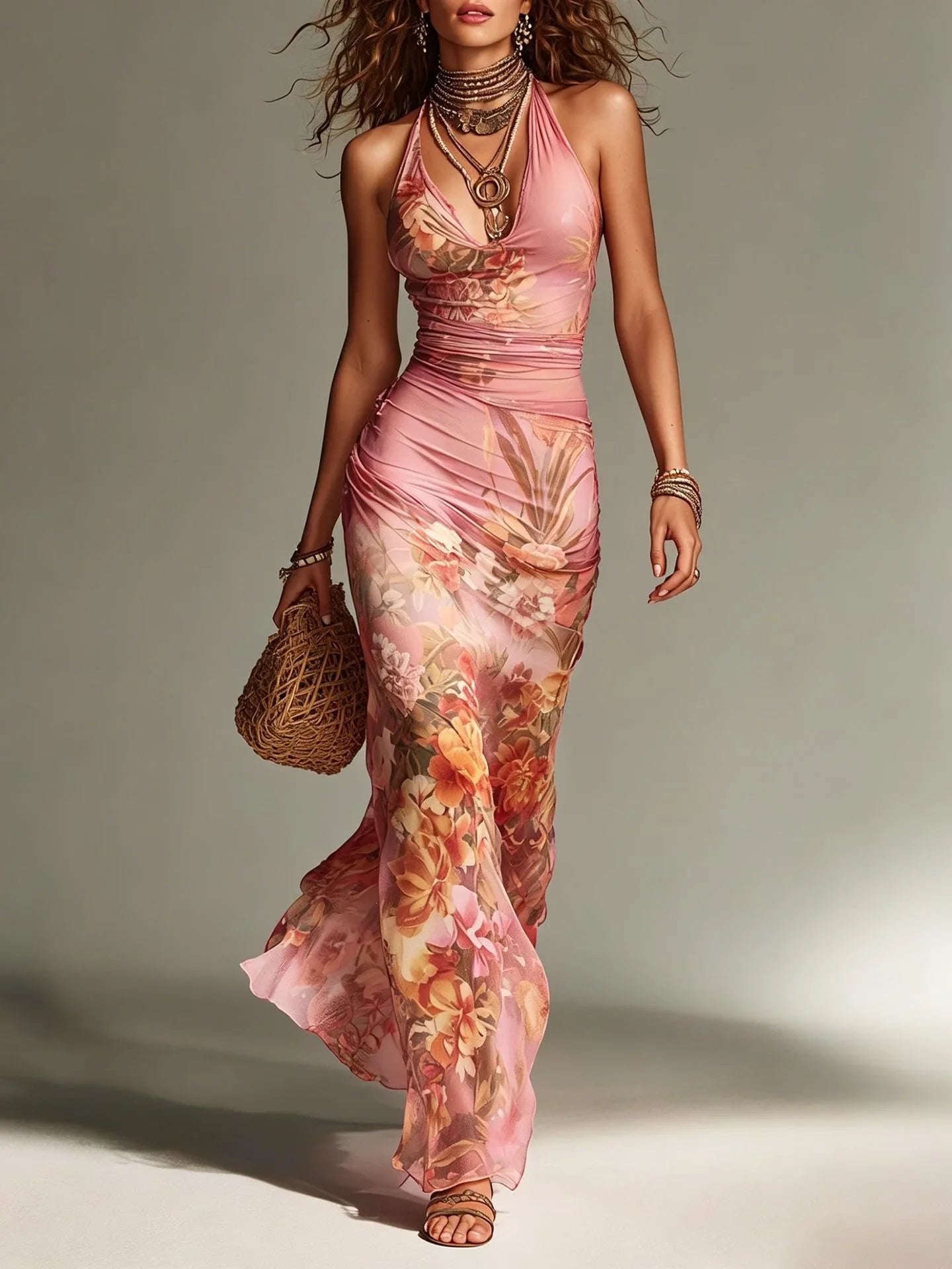 Women's Body Skimming Maxi Dress