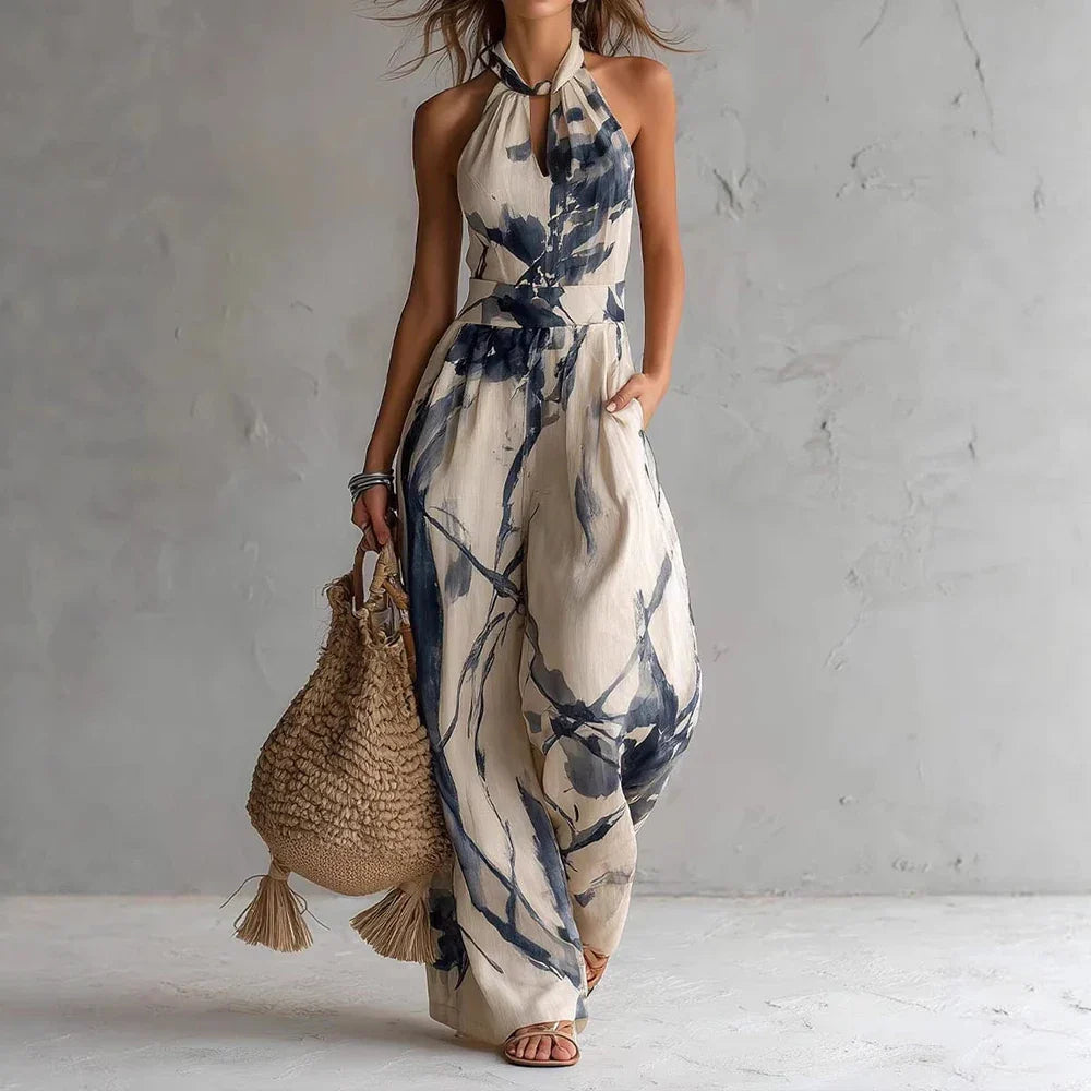 Women's Flowy Halter Maxi Dress