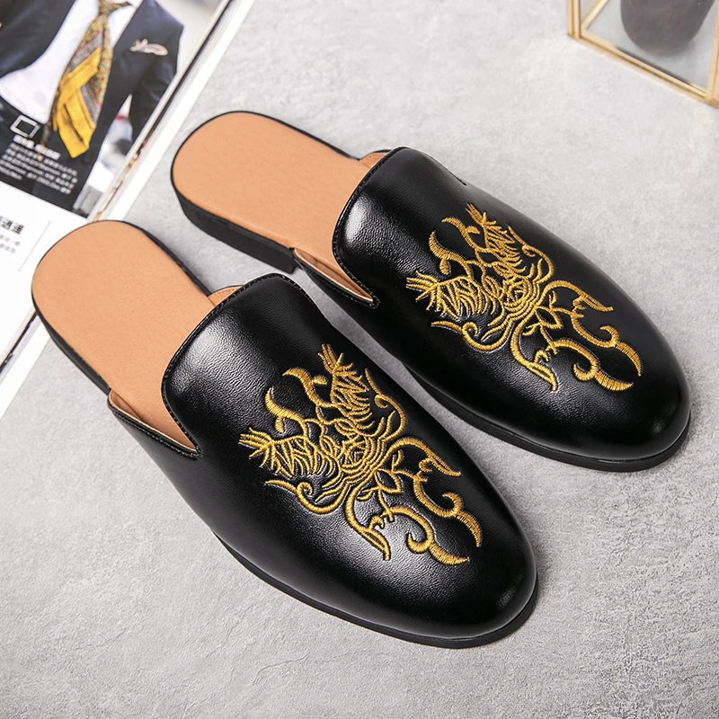 Women's Embroidered Mule Loafers