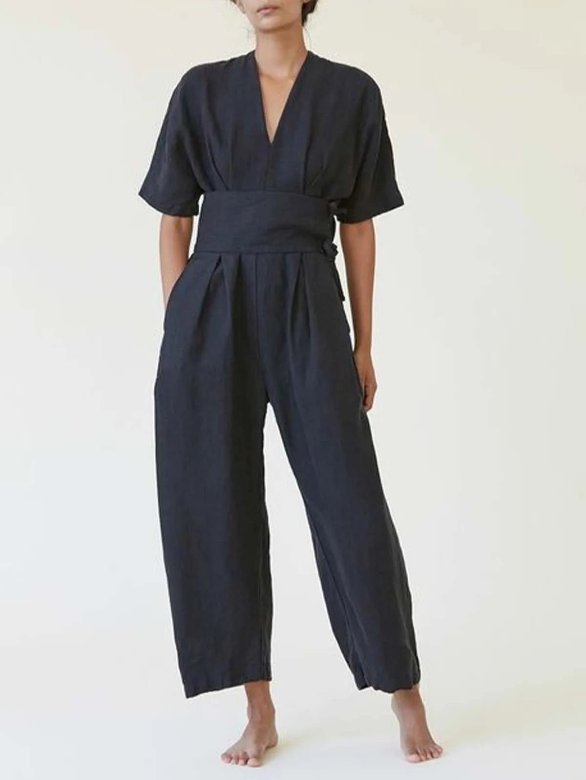 Women's Casual V Neck Jumpsuit