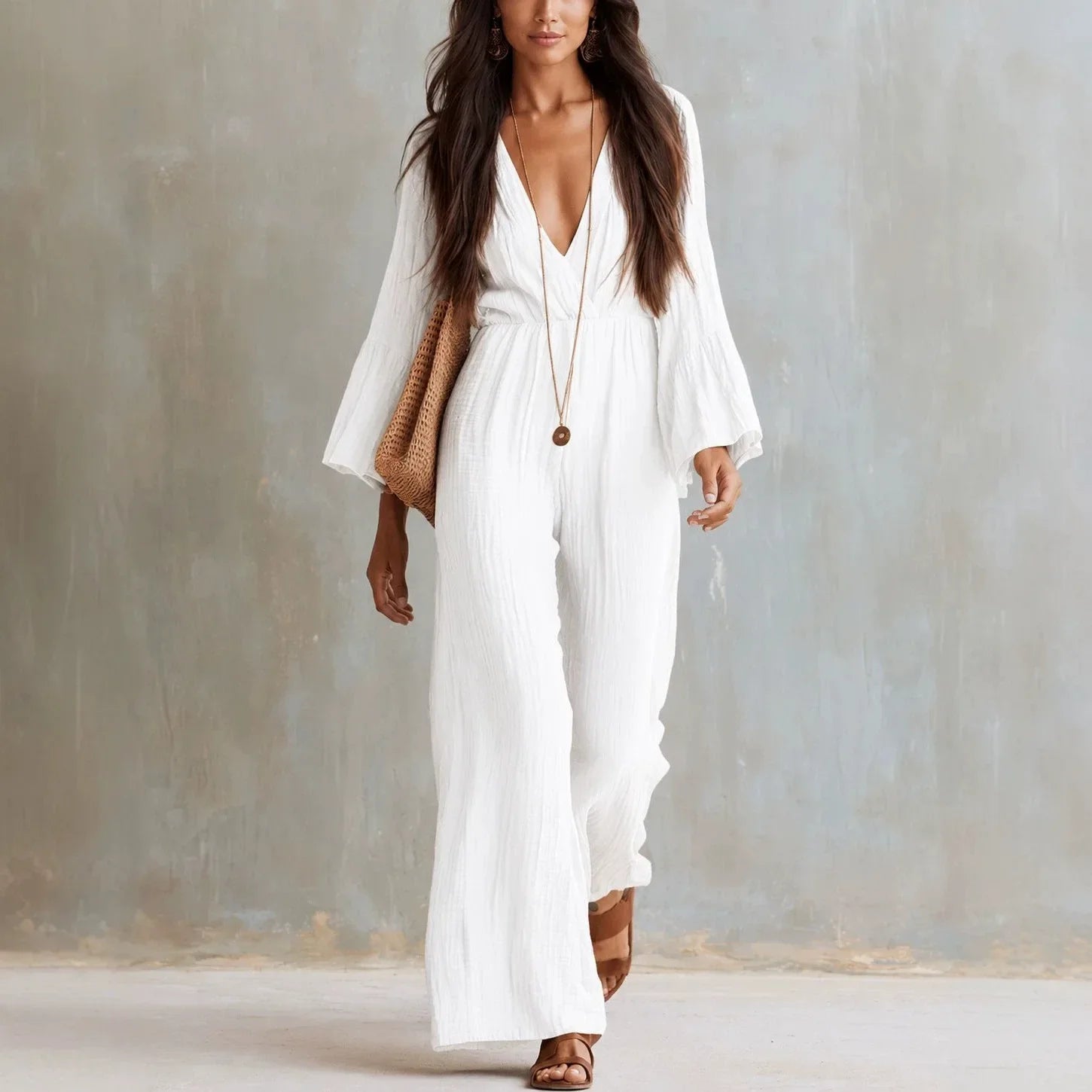 Women's Boho Wide Leg Jumpsuit