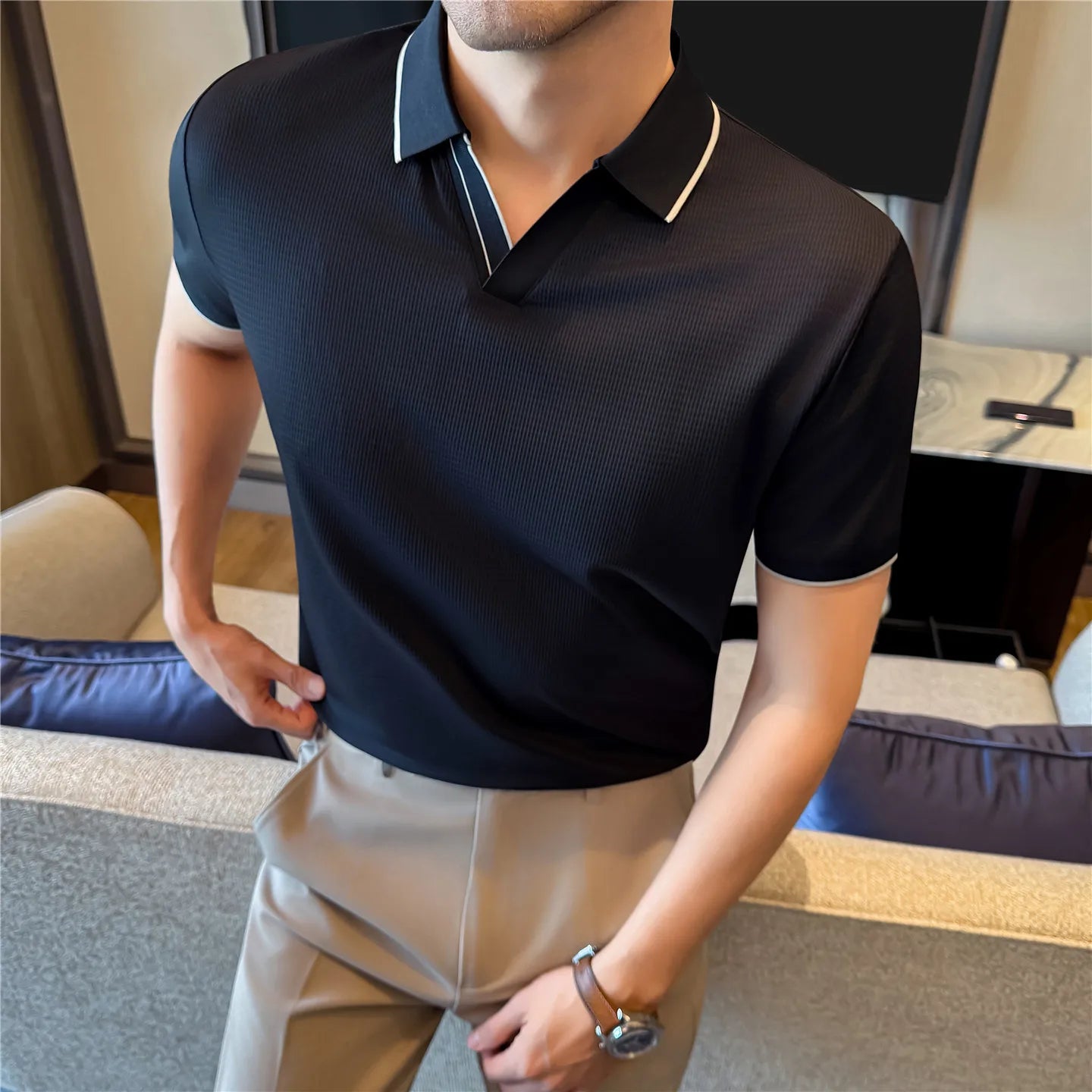 Slim Fit Short-Sleeve Polo Shirt
