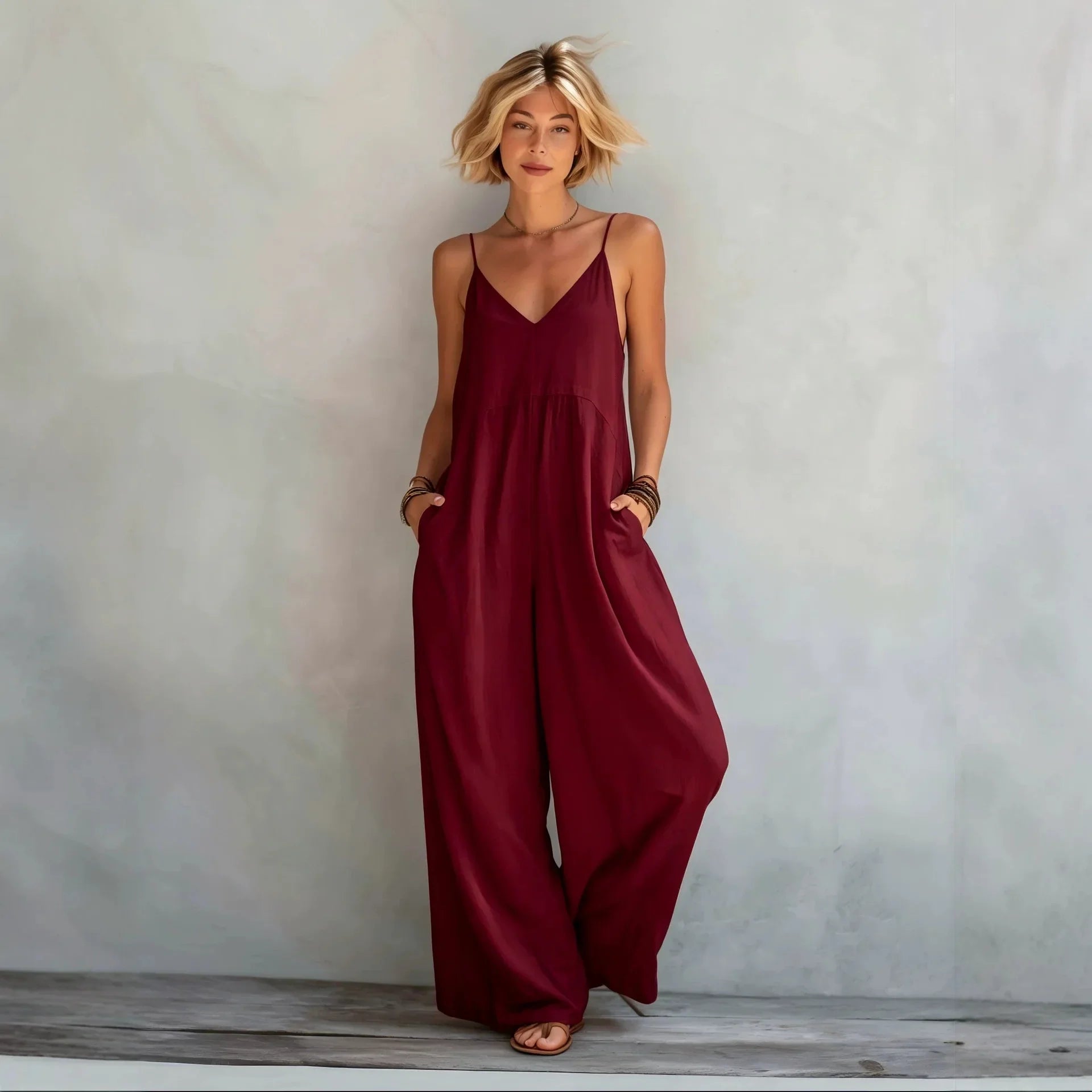 Women's Pocket Wide Leg Jumpsuit