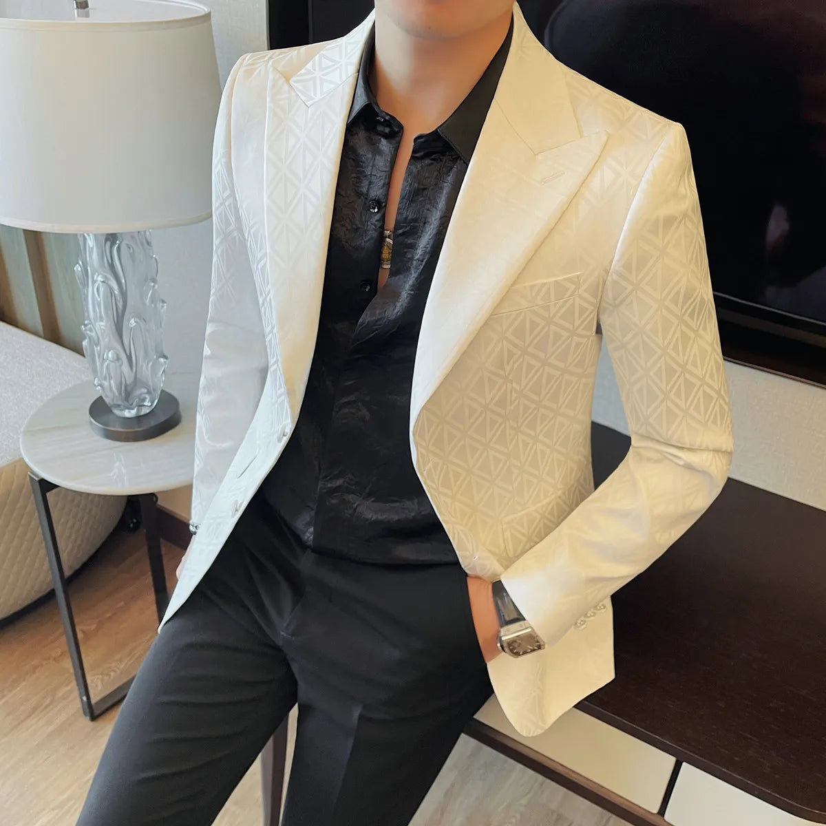 Slim Fit Printed Blazer