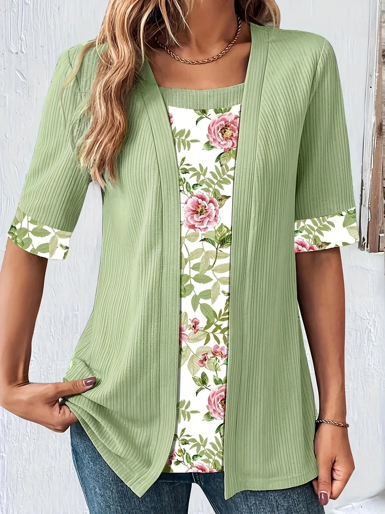 Women's Casual Floral Two-Piece Set