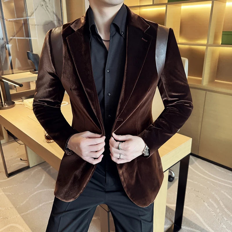Slim Fit Velvet Blazer
