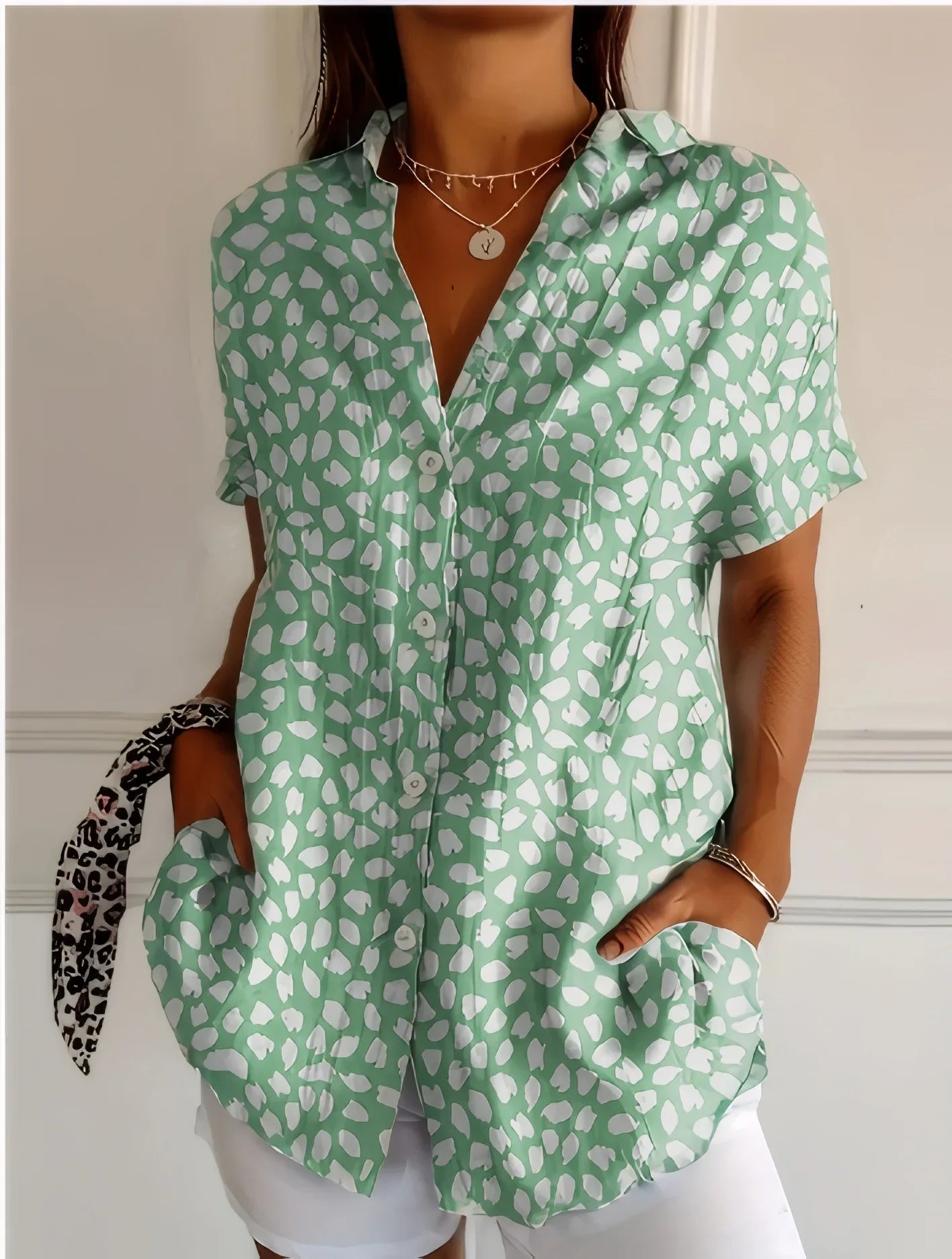 Women's V Neck Floral Blouse