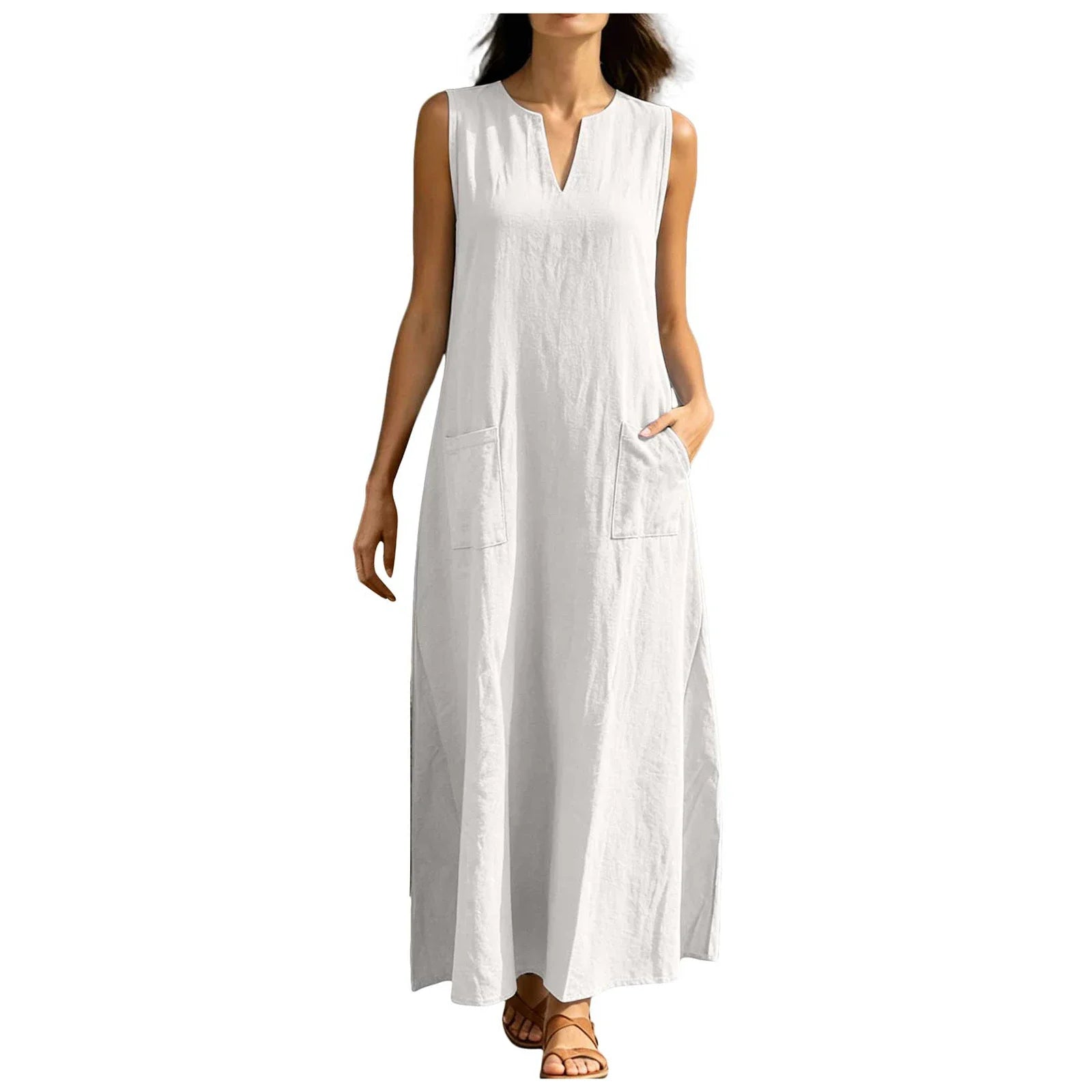 Women's Sleeveless Pocket Sundress