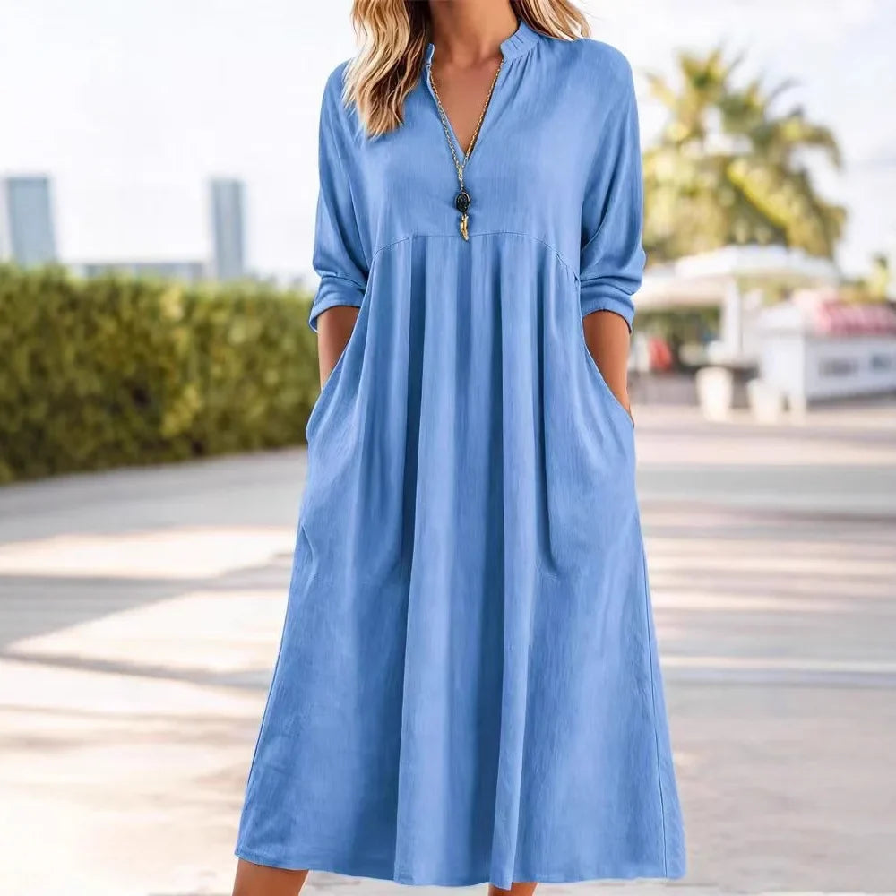 Women's Vintage Linen Mini Dress