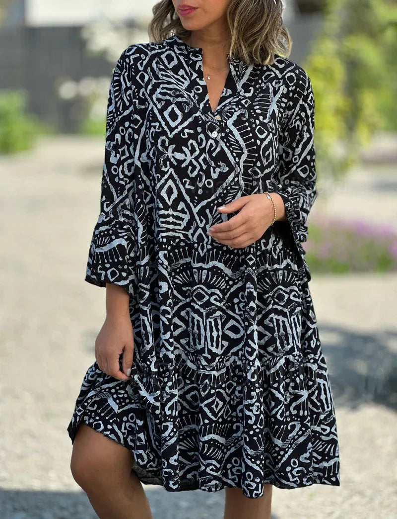 Women's Geometric Midi Dress